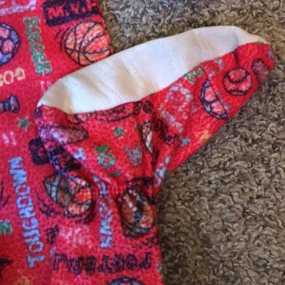 Gerber Red Sports Theme Thick Footie Zip Up Pjs